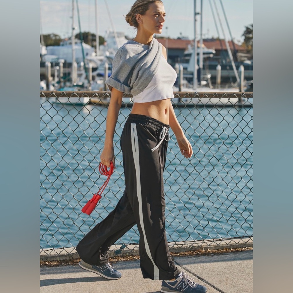 Anthropologie Daily Practice Stylish Black Track Pants